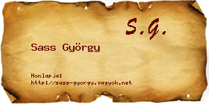 Sass György névjegykártya